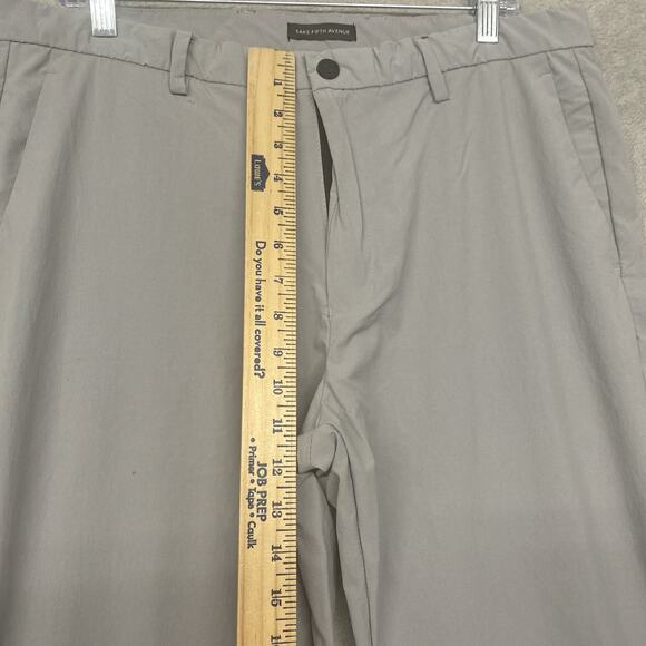 Sak Fifth Avenue Pants Mens 36x29 Gray Performance Nylon Straight Leg Golf - Picture 4 of 11